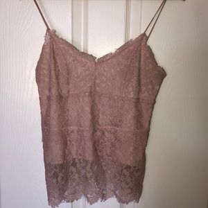 Topshop Baby Pink Lace Top